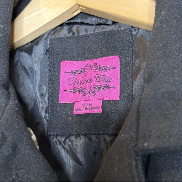 Velvet Chic Black Pea Coat Size 5 - Picture 5 of 5